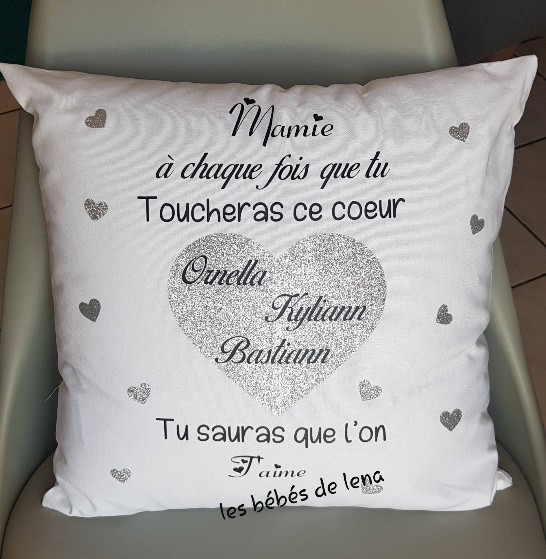 Coussin Personnalisé/Personnalisable Fêtes Des Grand-Mères, Mémés, Mamies. Cadeau Grand-Mères