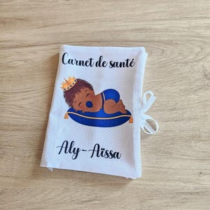 Baby health record cover for mixed-race boy - personalized prince health record