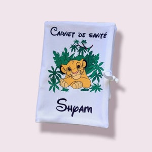 Funda de libro de salud de El Rey León Simba personalizada: nombre, fecha de nacimiento, regalo de nacimiento personalizable
