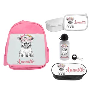 sac a dos personnalisée rentrée scolaire - kit rentrée scolaire - coffret personnalisée lion fille