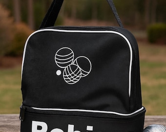 KDO MAGIC Sacoche Pétanque Personnalisable Pour 3 Boules - Modèle Bannière France Avec Prénom