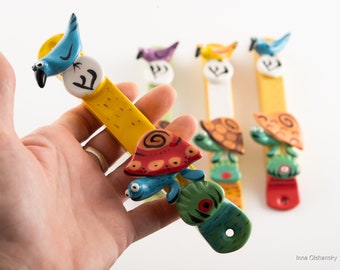 colorful ceramic kids turtle mezuzah from Israel, children mezuzah , multi-colored ceramic mezuzah case, kids room decor