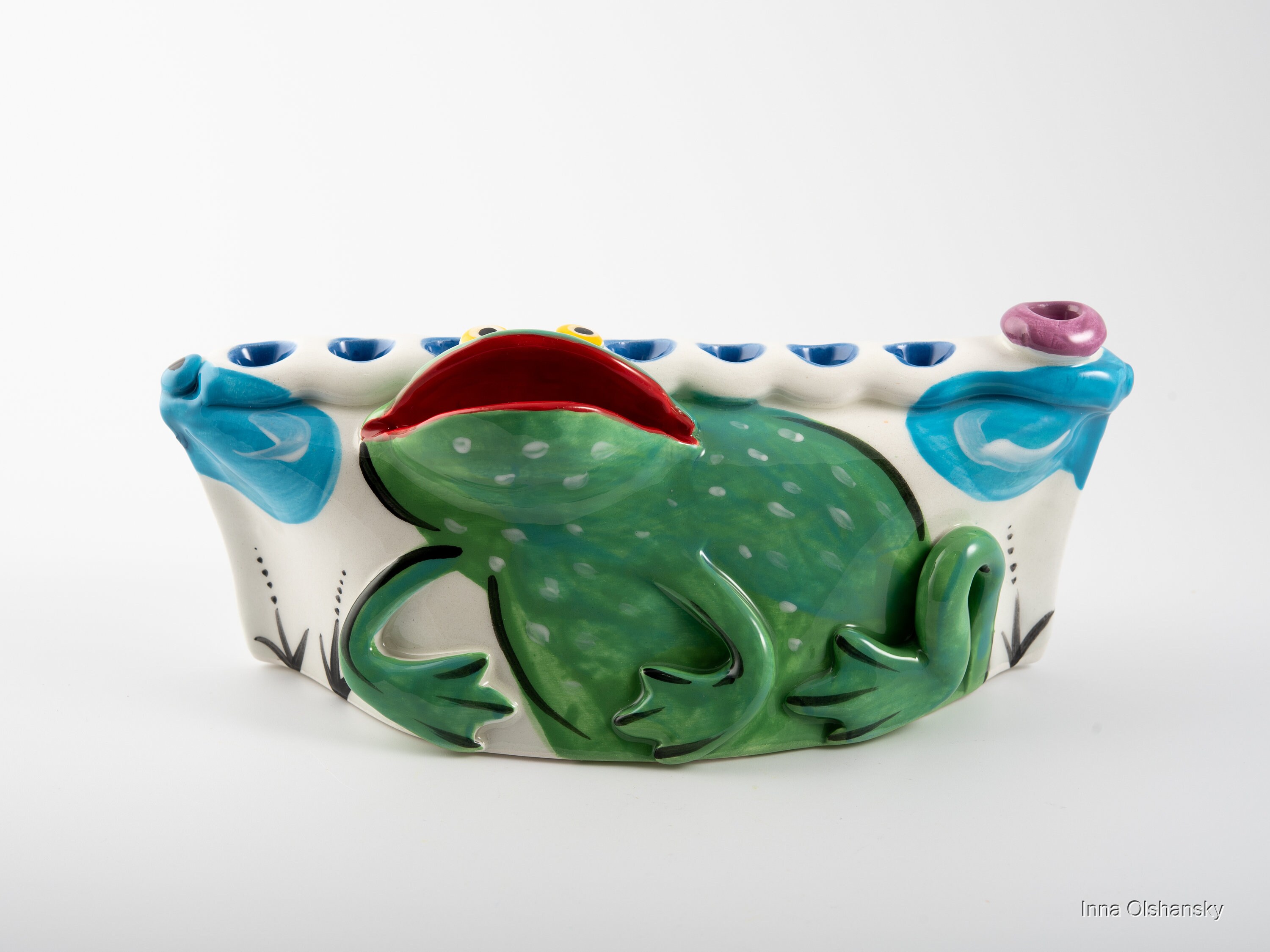 置物 handmade Hanukkah Kids Original Ceramic Menorah, Handmade Figurine Cute