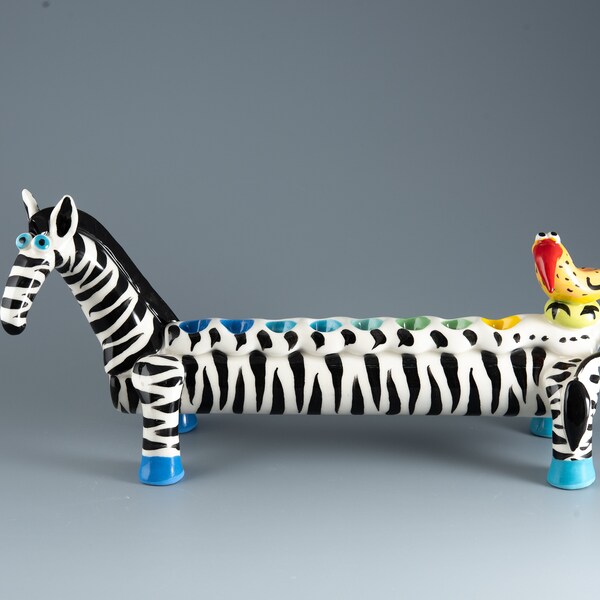 Ceramic Zebra Figurine Etsy