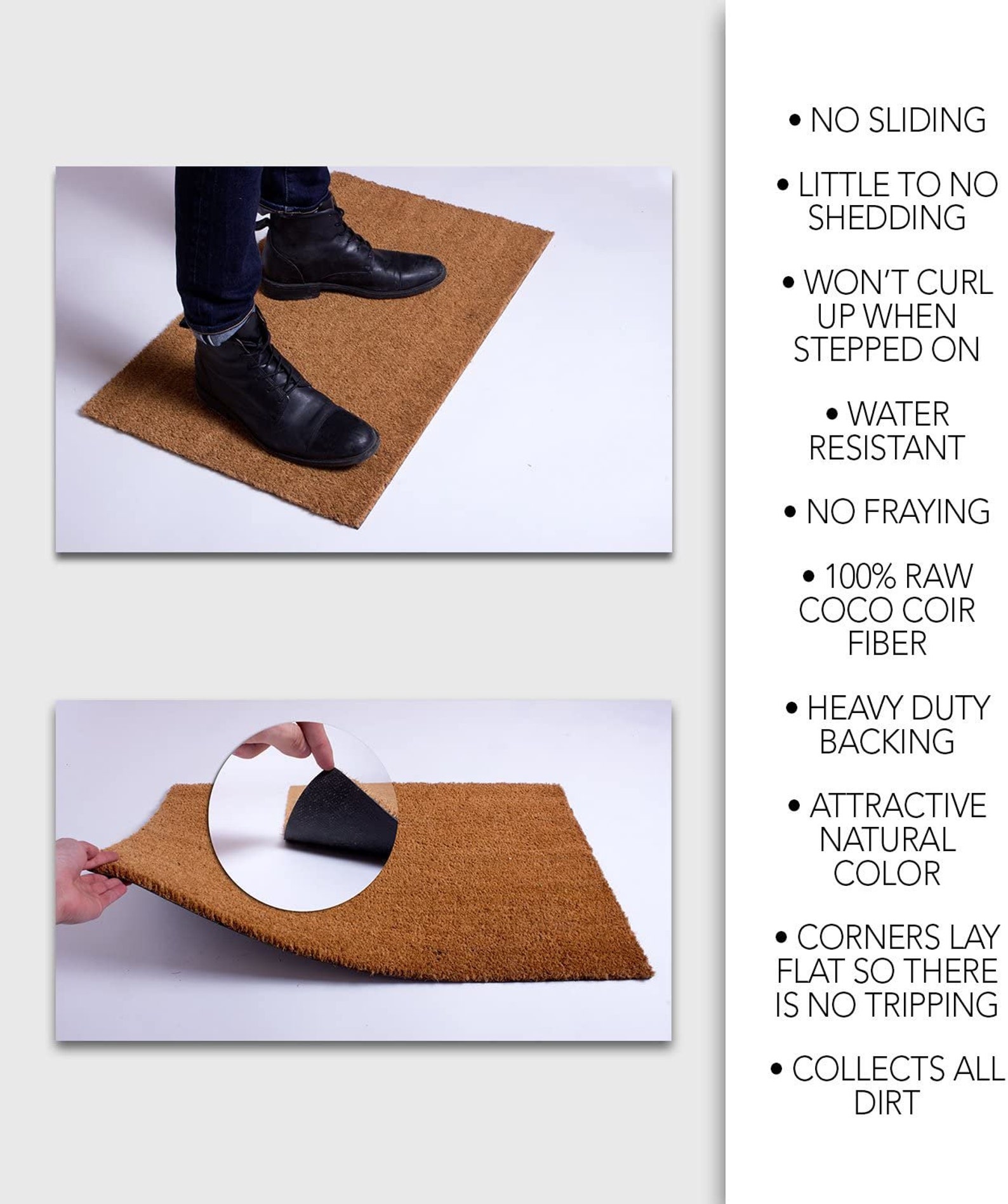 Coco Coir Door Mat with Heavy Duty Backing Natural Doormat Etsy