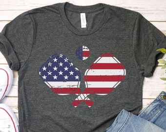 4th of July Pickleball Shirt, American Flag Pickleball Tee, Patriotic Pickleball T-Shirt, Gift For Pickleball Coach, Pickleball, America