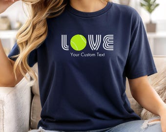 Custom Love Tennis Team T-Shirt, Personalized Tennis Club Shirt, Tennis Lover Tee, Team Tennis Apparel, Match Day Gift