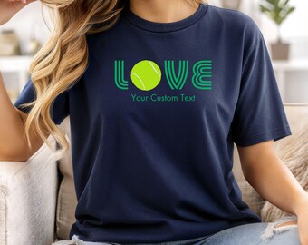 Custom Love Tennis Team Shirt, Personalized Tennis Club T-Shirt, Tennis Lover Gift, Team Tennis Apparel, Court Style Tee