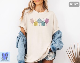 Comfort Colors® Paddle Tennis Racquets T-Shirt, Padel Tee Gift for Paddle Player, Paddle Inspired Sport Shirt, Unisex Athletic Tee