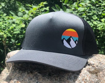 Outdoor Hat - Mountain Hat - Mountain Print Baseball Cap - Hiking Hat - Baseball Hat - Adventure Hat - Snapback Hat - Hiking Gifts