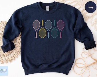 Tennis Racquets Sweatshirt, Retro Tennis Crewneck, Tennis Player Gift, Tennis Club Sweater, Sporty Team Sweatshirt