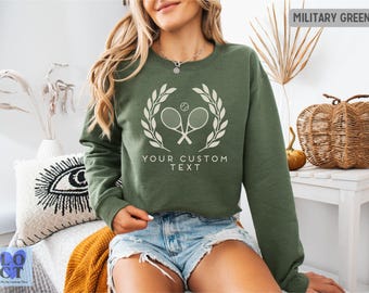 Custom Tennis Team Crewneck, Personalized Tennis Sweatshirt, Tennis Team Apparel, Cozy Tennis Gift for Players & Clubs