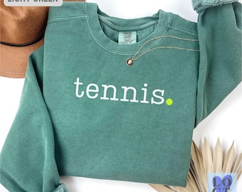 Comfort Colors Tennis Typewriter Sweatshirt, Retro Tennis Crewneck, Vintage Tennis Sweater, Sporty Tennis Gift for Players