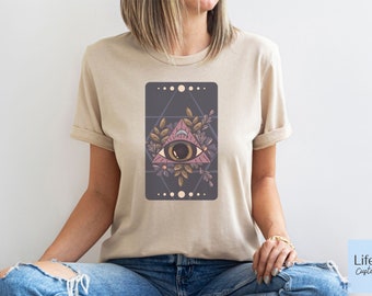 Tarot Card Shirt, Evil Eye Shirt, Occult Shirt, Tarot Card T Shirt, Witch TShirt, Tarot Shirts, Dark Academia Shirt, Botanical Tarot