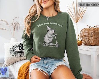 Custom Capybara Sweatshirt, Off To Personalized Crewneck, Funny Capybara Gift, Cozy Animal Lover Sweatshirt, Cute Custom Tee