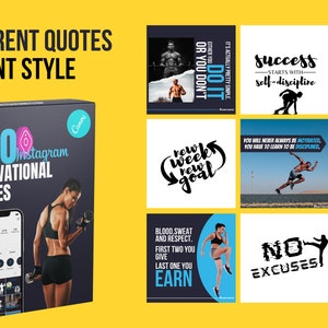 Puede incluir: Una caja negra con un dise&ntilde;o blanco y rosa. La caja tiene el texto "200 Citas Motivacionales de Instagram" y "Totalmente Personalizable". La caja est&aacute; abierta y muestra una pantalla de tel&eacute;fono con una cuadr&iacute;cula de citas motivacionales. La pantalla del tel&eacute;fono est&aacute; rodeada de un fondo negro con un borde blanco.
