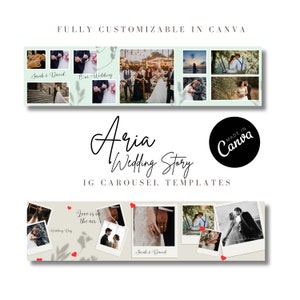 Wedding Instagram Carousel Templates IG Wedding Post Wedding Social Media Carousel Canva Wedding Template Photography Carousel Template