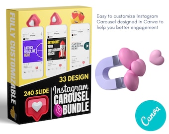 Instagram Carousel Templates Bundle IG Slider Social Media Template Bundle Canva Templates IG Swipe Template for Canva