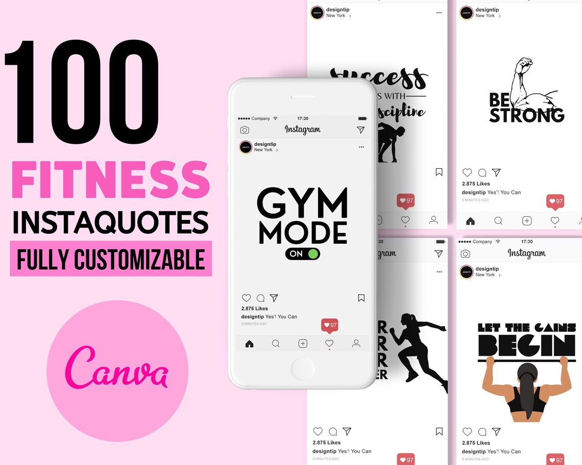 Fitness Quotes Instagram Posts Motivationalworkout Quotes Etsy