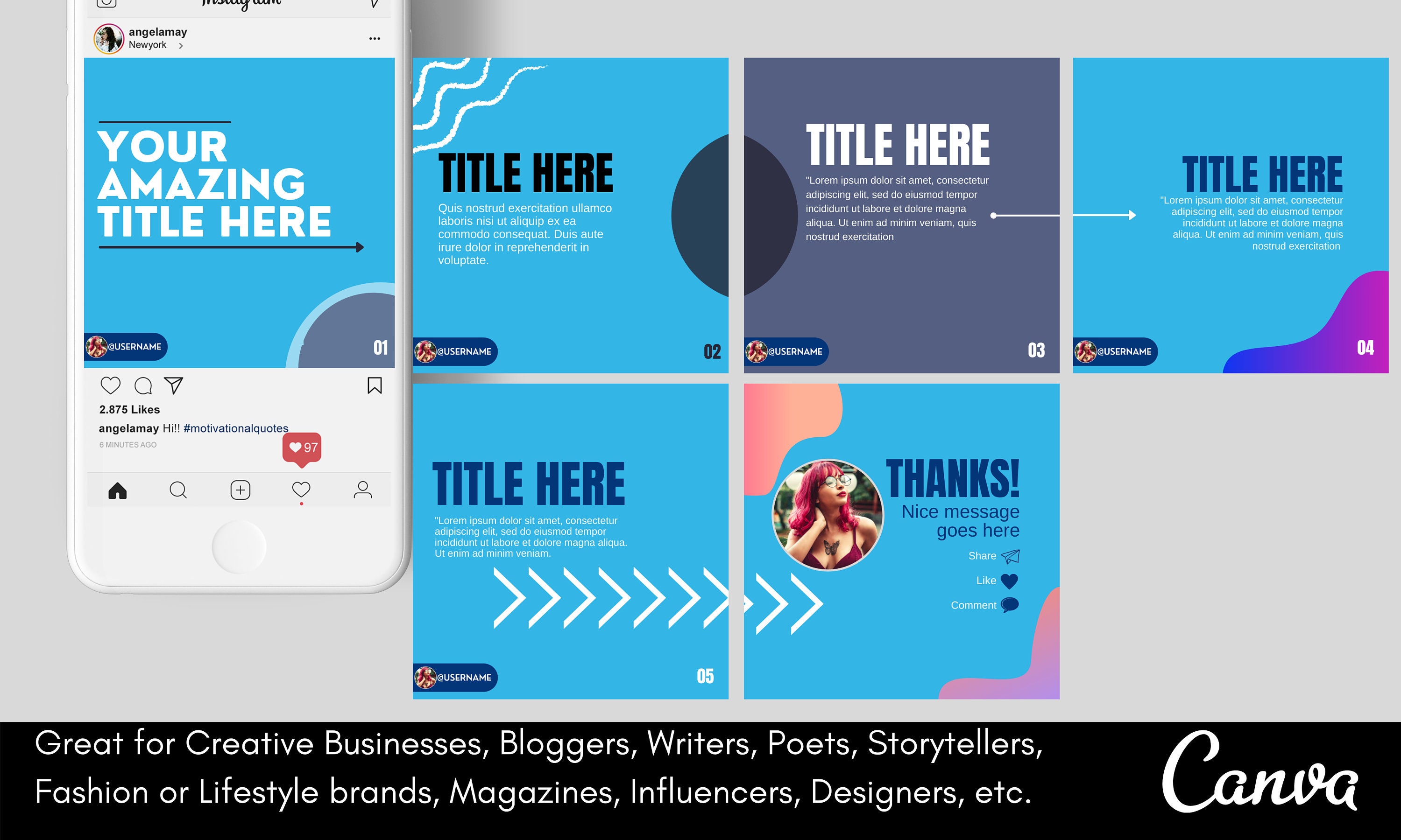 Instagram Carousel Post Template Canva Templates Social Media Posts ...