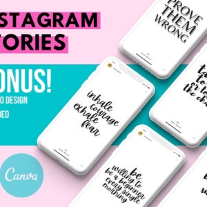 Puede incluir: Un conjunto de 100 plantillas de historias de Instagram con citas motivacionales. Las citas incluyen "Demuestra que est&aacute;n equivocados", "Toma el riesgo o pierde la oportunidad", "Inhala coraje, exhala miedo", "Est&eacute; dispuesto a ser un principiante cada ma&ntilde;ana", y "La vida es dulce".
