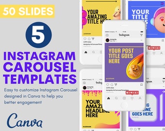 Instagram Carousel Templates Canva  IG Carousels Posts  IG Slider  Instagram Engagement Booster  Instagram Slides Canva  Post Slider
