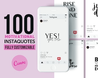 100 citas editables de publicaciones de Instagram Edición blanca Citas de redes sociales Paquete de citas de Instagram Citas inspiradoras Plantillas de Canva