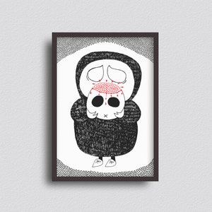 The Gift - A3 Giclée Fine Art Print - Wall Art - Surrealist Pop Art - Halloween Horror Creepy Art