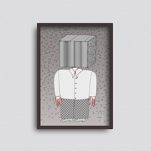 The Doubtful Boy - A3 Giclée Fine Art Print - Wall Art - Surrealist Pop Art - Halloween Horror Creepy Art