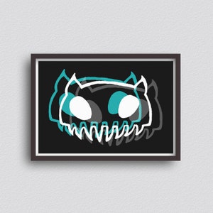 MeowMeow - Existential - A3 Giclée Print - Wall Art - Pop Surrealism Lowbrow Monster Feline Pop Art - Halloween Kitten Art