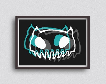 MeowMeow - Existential - A3 Giclée Print - Wall Art - Pop Surrealism Lowbrow Monster Feline Pop Art - Halloween Kitten Art