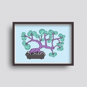 Bonsai Bloom - Kaito - A3 Giclée Print - Wall Art - Surrealist Pop Art - Botanical Art