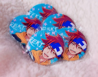 Skate Anime Button Pin Holographic