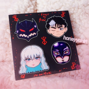 mini berserker anime manga stickers 4 pack teléfono celular