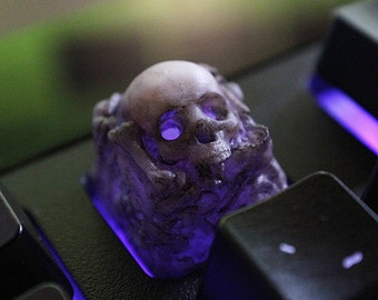 Skull and Bones Keycap | Halloween Artisan Keycap Collection for Cherry MX Mechanical Keyboard