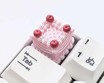 Cherry Cake Dessert Artisan Keycap | Cute Miniature Food Key for Cherry MX Mechanical Keyboard