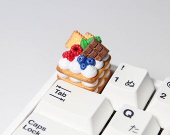 Cream Cake Dessert Artisan Keycap | Cute Miniature Food Key for Cherry MX Mechanical Keyboard