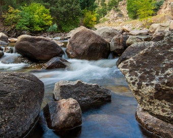 Creek, Rocks, Colorado, Water, Sky, Landscape