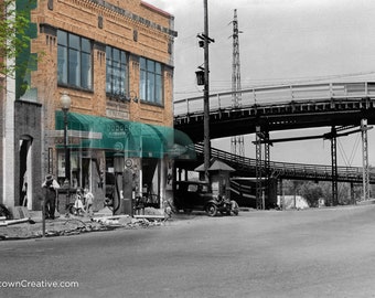 Onion Grill and Spiral Bridge Rephotography