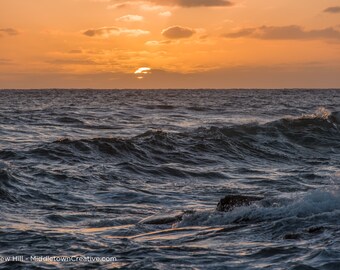 Kaua'i Sunrise Over the Waves