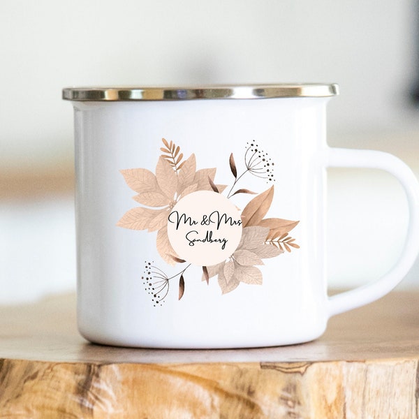 Wedding mug - Wedding - wedding - mug - personalized - mr & mrs - gift - engagement - wedding date - wedding anniversary - eucalyptus