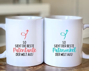 So sieht der beste Patenonkel / die beste Patentante der Welt aus! - Tasse - Geschenk - Taufe - Pate - Taufpate - Baby - Patengeschenk