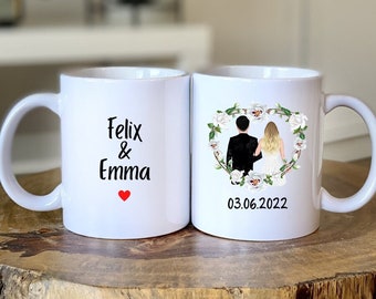 Taza personalizada - Boda - Regalo de bodas - Pareja nupcial - Novia - Novio - Pareja - Regalo - Regalo de bodas - Boda