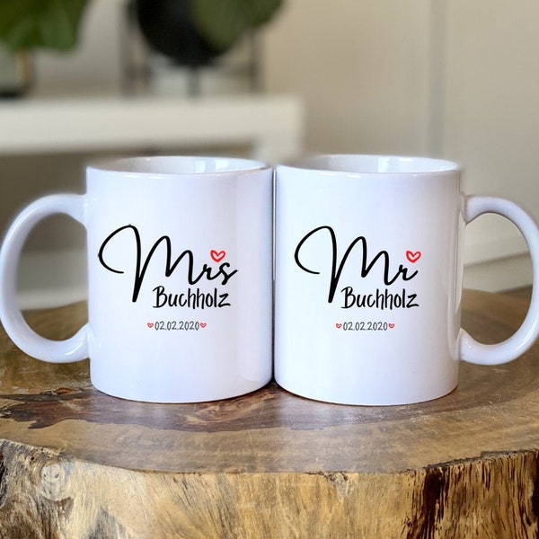 Hochzeit - Personalisierbare Tasse - Ehepaar - Ehemann - Ehefrau - Freund - Freundin - Geschenk - Hochzeitsgeschenk - personalisiert - Mug