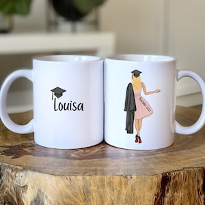 Taza Grado - Taza Personalizable - Licenciatura - Maestría - Doctor - Graduado - Regalo - Nombre - Graduación - Mujeres - Estudiante