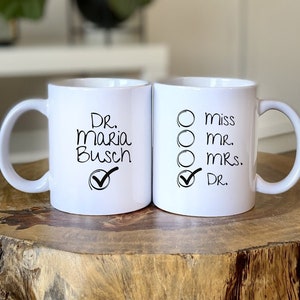 Dr. Check - Customizable Cup - Dr. - Phd - Mug - Degree - Gift - Dr. Gift - Doctor - Doctor - University - Dr. Title