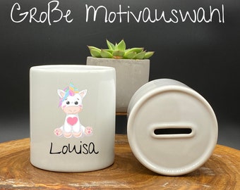 Salvadanaio Unicorno Personalizzato Con Nome - Ceramica Rosa Con Cappuccio Estrazione Monete - Foto 9
