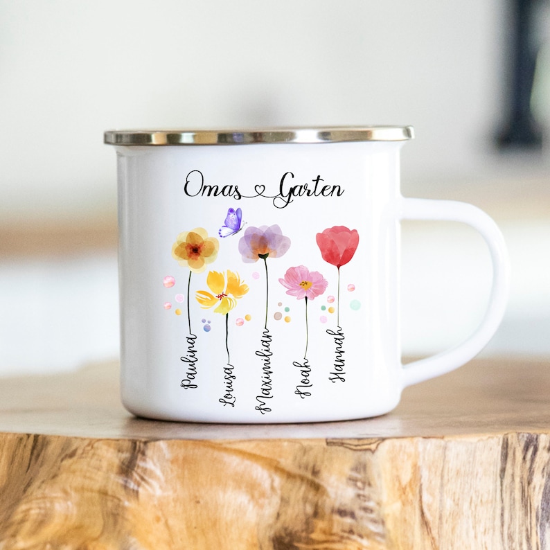 Omas Garten Muttertag personalisierte Tasse Geschenk zum Muttertag Enkelkinder Geschenkidee Bild 2