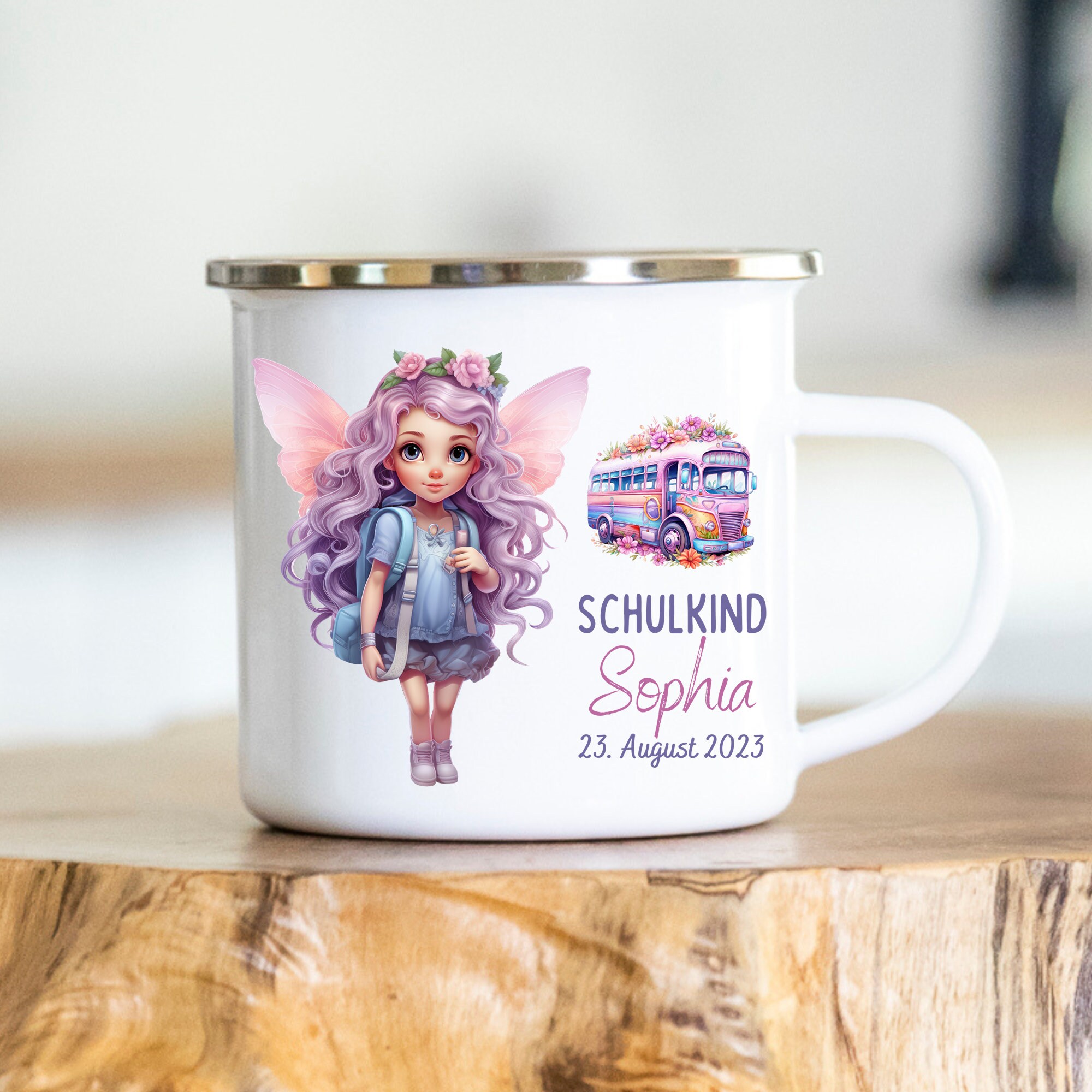 Enamel school enrollment gift boy girl children's mug cup personalized daycare kindergarten children
