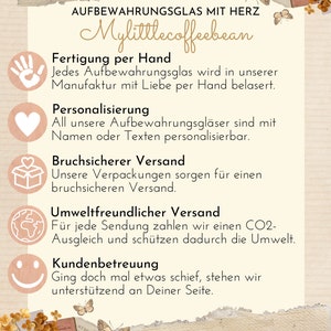 Personalisiertes Vorratsglas Aufbewahrungsglas 4 Größen Holzdeckel personalisierbar Geschenk für Freundin/Mama/Hebamme Keksdose Bild 6